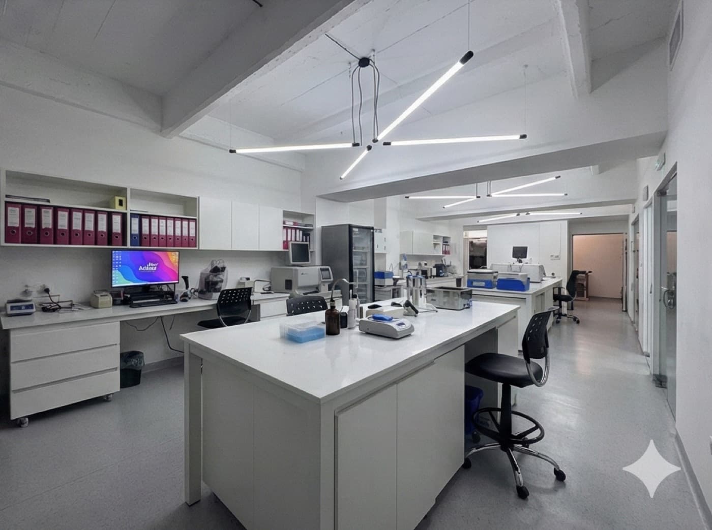 Interior del laboratorio Aclimu con equipamiento y áreas de trabajo